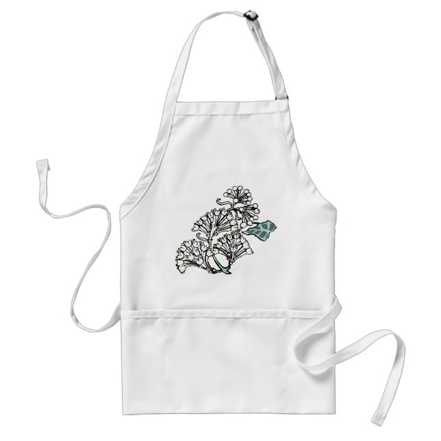 Tablier William Morris Jasmine et Motif Feuille (Devant)