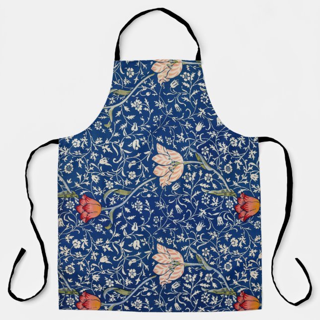 Tablier William Morris Medway Floral bleu (Recto)
