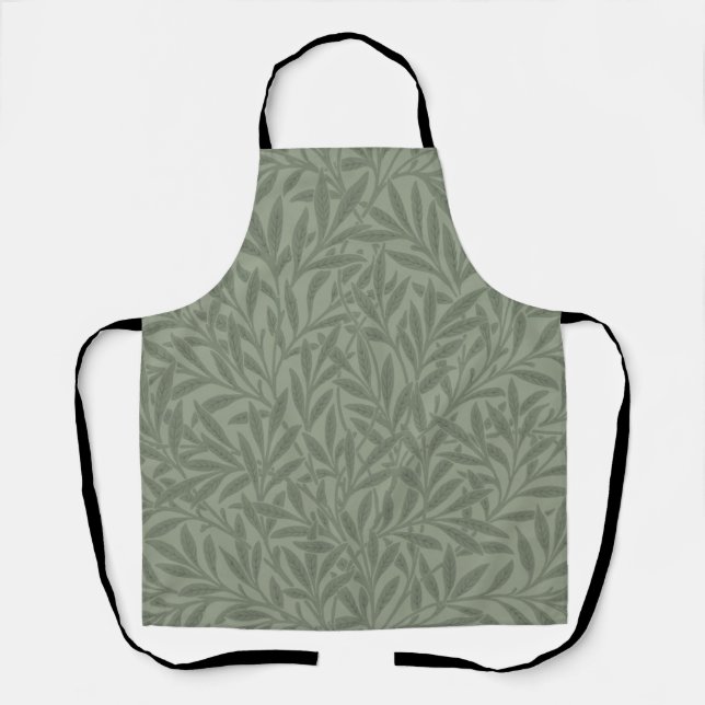 Tablier William Morris Motif Saule Antique Vert Sauge (Recto)