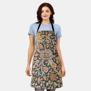 Tablier William Morris Vintage Trent Motif Floral Bleu