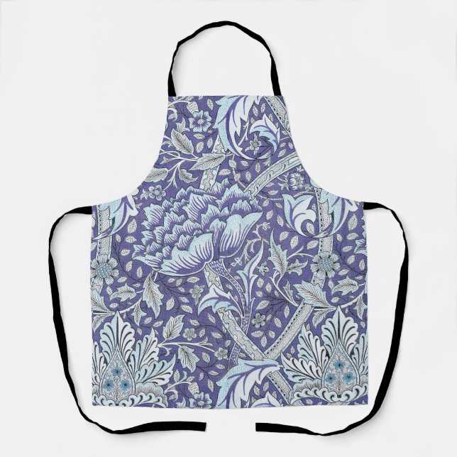 Tablier William Morris Windrush fleurs bleues (Recto)