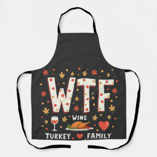 Tablier WIne Turquie Famille drôle Thanksgiving