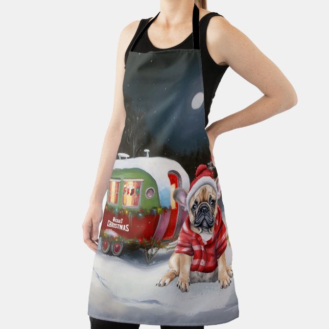 Tablier Winter French Bulldog Caravan Christmas Adventure (Insitu)
