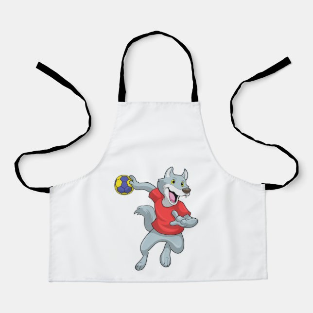 Tablier Wolf comme joueur de handball avec Handball (Recto)