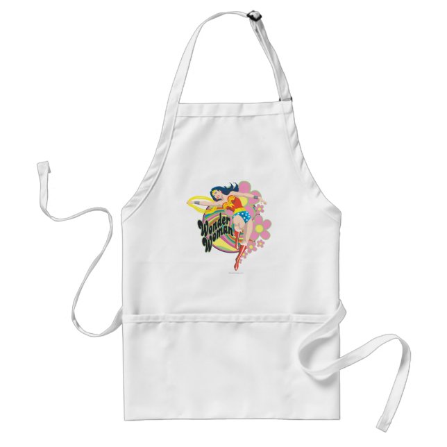 Tablier Wonder Woman Flowers rétro (Devant)
