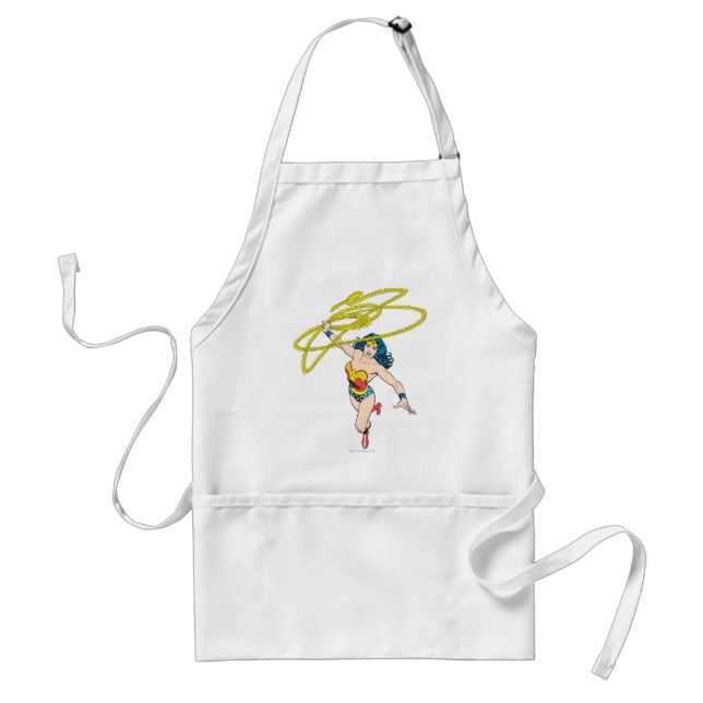 Tablier Wonder Woman tient Lasso 2 (Devant)