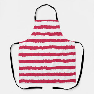 Tablier Wonky Red et White rayé