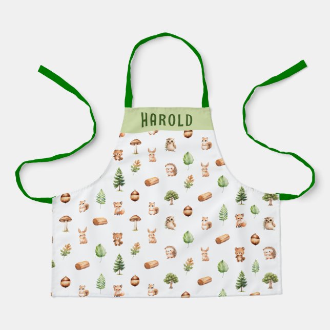 Tablier Woodland pour enfants personnalisés (Recto)