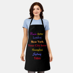 Tablier World Cities et Your City Tout-Over Imprimer Espac