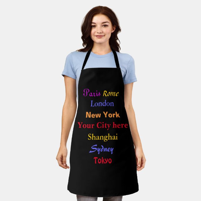 Tablier World Cities et Your City Tout-Over Imprimer Espac (Porté)