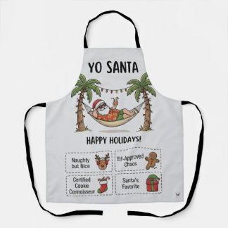 Tablier Yo Santa Drôle de Noël d'été Tropical Fêtes