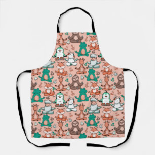 Tablier Yoga pose motif Yoga sans couture motif 54