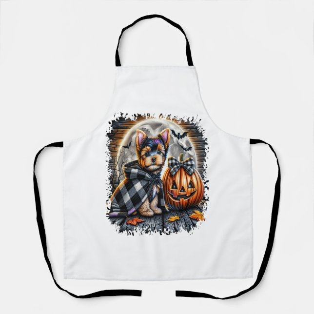 Tablier Yorkie Chien Carré d'Halloween (Recto)