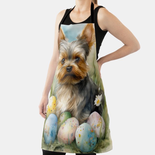 Tablier Yorkshire Terrier Chien Avec Oeufs De Pâques Vacan (Insitu)