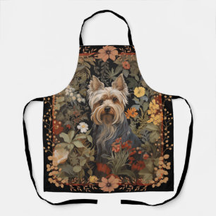 Tablier Yorkshire Terrier ou Silky Terrier Floral Bienvenu