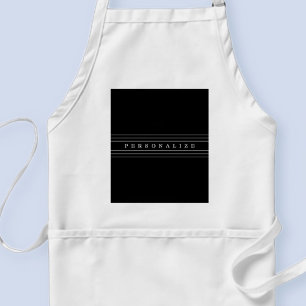 Tablier Your Custom Text & Modern Stripes Black & White