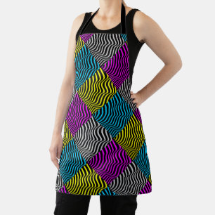 Tablier Zebra Stripes - Motif géométrique Art Abstrait 3D