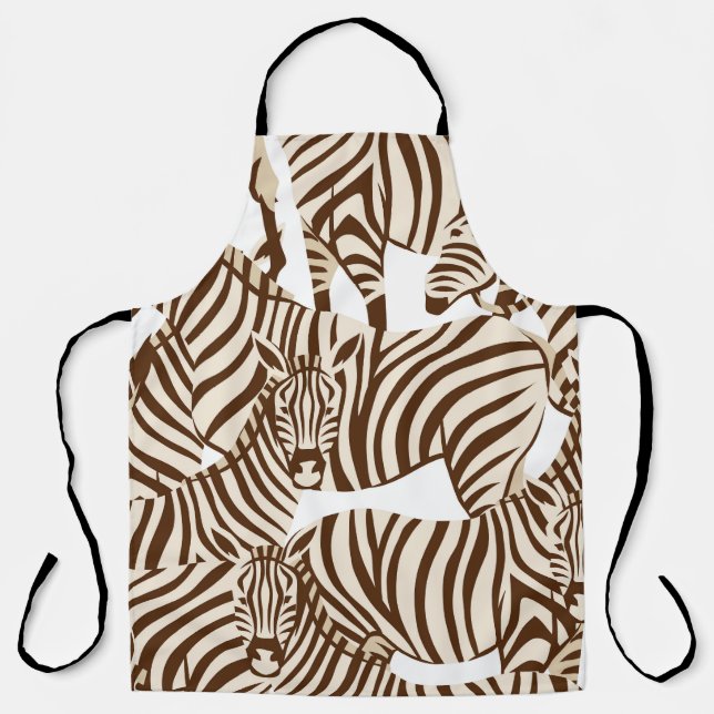 Tablier Zèbres, savane sauvage, motif sans soudure (Recto)