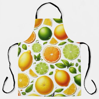 Tablier Zesty Citrus Harvest Apron – Orange & Lime Design
