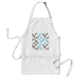 Tablier ZigZag géométrique bleu et argent