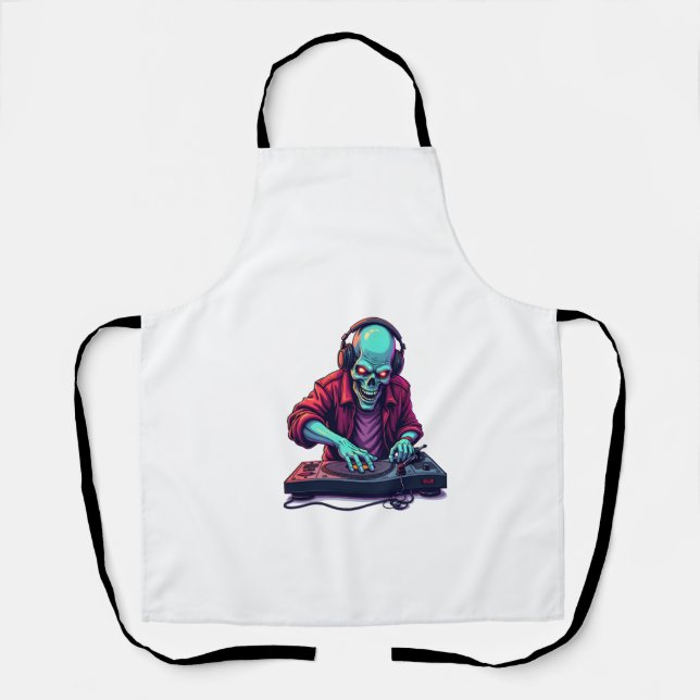 Tablier Zombie DJ � Music Festival Halloween Tee (Recto)