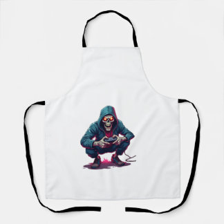 Tablier Zombie Gamer � Funny Halloween Gaming Shirt