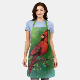 Tabliers avec Cardinal Rouge du Nord - Peinture