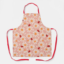 Tabliers de Maman avec coccinelles et marguerites