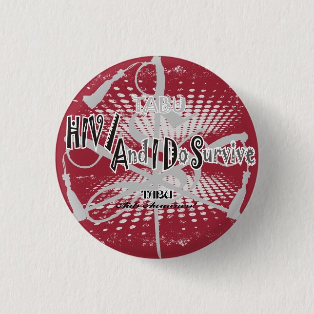 TABU HIV/Aids awareness 1 1/4 Button (Front)