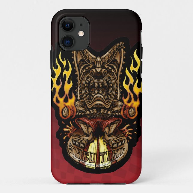 Tabu Tiki Surfing Tropical Fire God Case-Mate iPhone Case (Back)