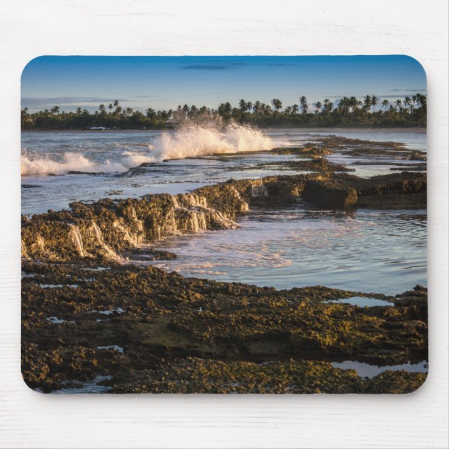 Tabuba Beach: Breaking Waves On The Reefs Mouse Pad (Front)