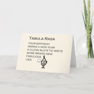 Tabula Rasa A Funny Happy Birthday Poem Thank You Card