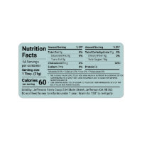 Tabular Honey Nutrition Facts Turquoise Product