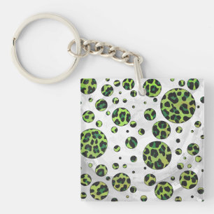 Taches de polka Léopard Noir et Vert
