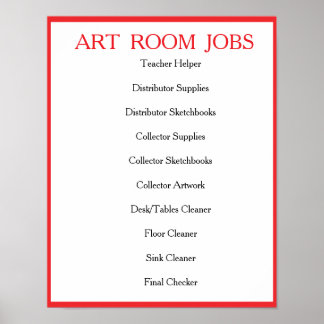 Tâches de salle d'ART -(Bordure) Affiche