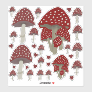 taches rouges champignons Amanita muscaria sticker
