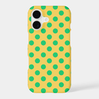 Taches vertes à pois sur fond jaune