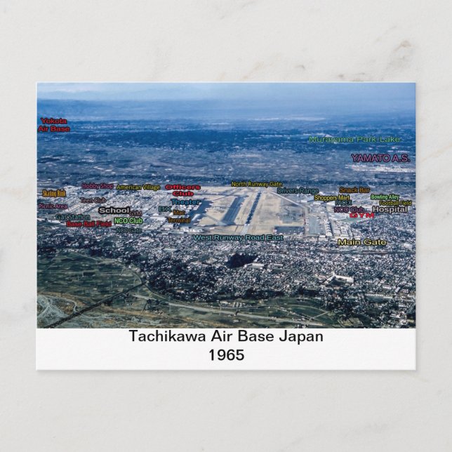 tachikawa air base japan 1945-1977 carte postale (Devant)