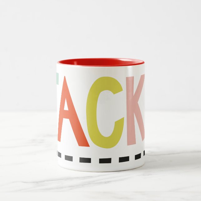 TACK Collage Two-Tone Coffee Mug (Center)