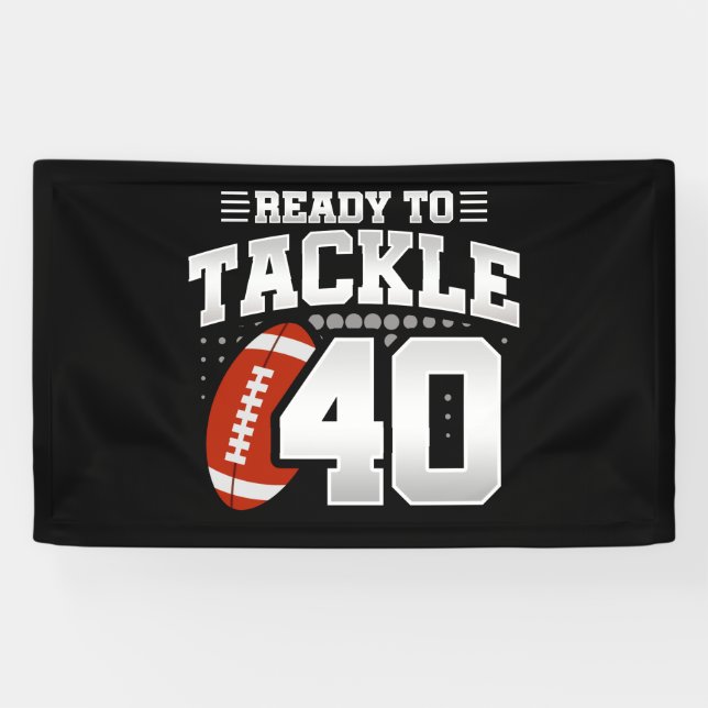 Tackle 40th Birthday 40 Years Couples Anniversary Banner (Horizontal)