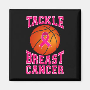 Tackle Basketball Pink Ribbon Breast Cancer Awaren Magnet