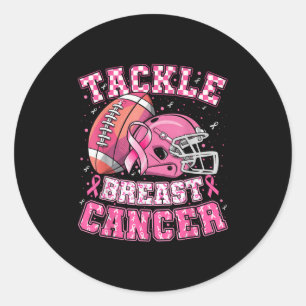 Tackle Breast Cancer Awareness American Football M Classic Round Sticker