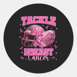 Tackle Breast Cancer Awareness American Football N Classic Round Sticker