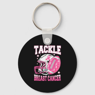 Tackle Breast Cancer Awareness American Football P Keychain