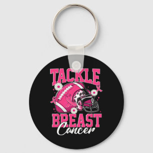 Tackle Breast Cancer Awareness American Footll Wom Keychain