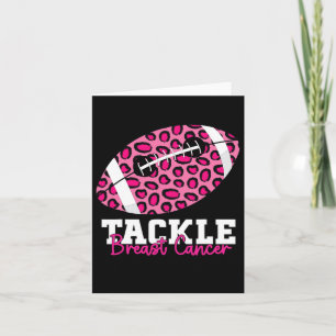 Tackle Breast Cancer Awareness Footll Pink Ribbon Card