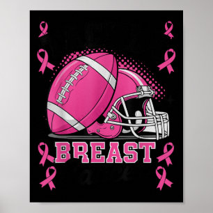 Tackle Breast Cancer Awareness Nk Ribbon Football  Poster