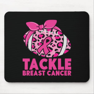 Tackle Breast Cancer Awareness Pink Ribbon Leopard Mouse Pad