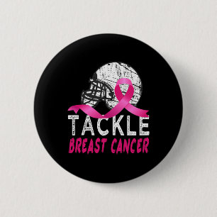 Tackle Breast Cancer Awareness Survivor Football O 2 Inch Round Button