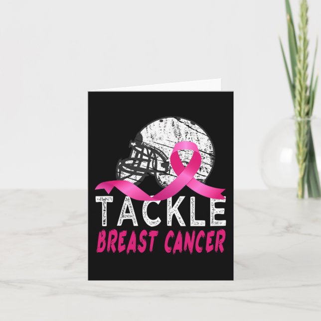Tackle Breast Cancer Awareness Survivor Football O Card (Front)